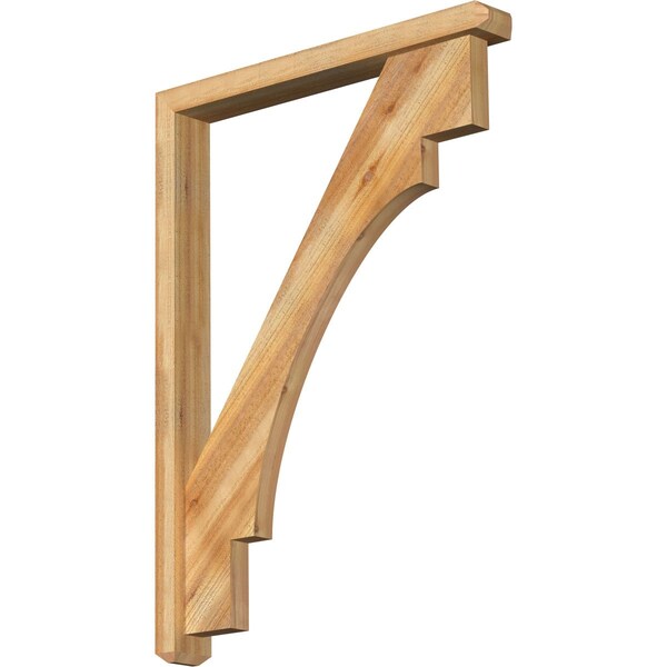 Ekena Millwork Merced Craftsman Rough Sawn Bracket w/ Offset Brace, Western Red Cedar, 4"W x 32"D x 44"H BKT0402X32X44MRC04RWR - main